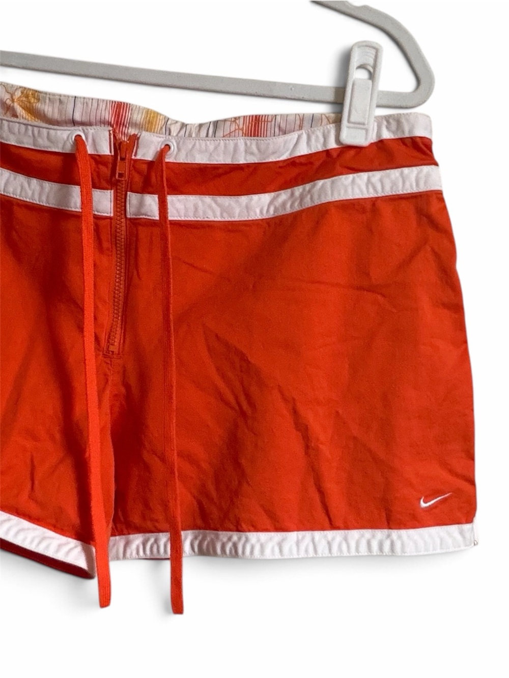 Nike Orange Women’s Athletic Shorts with White Trim